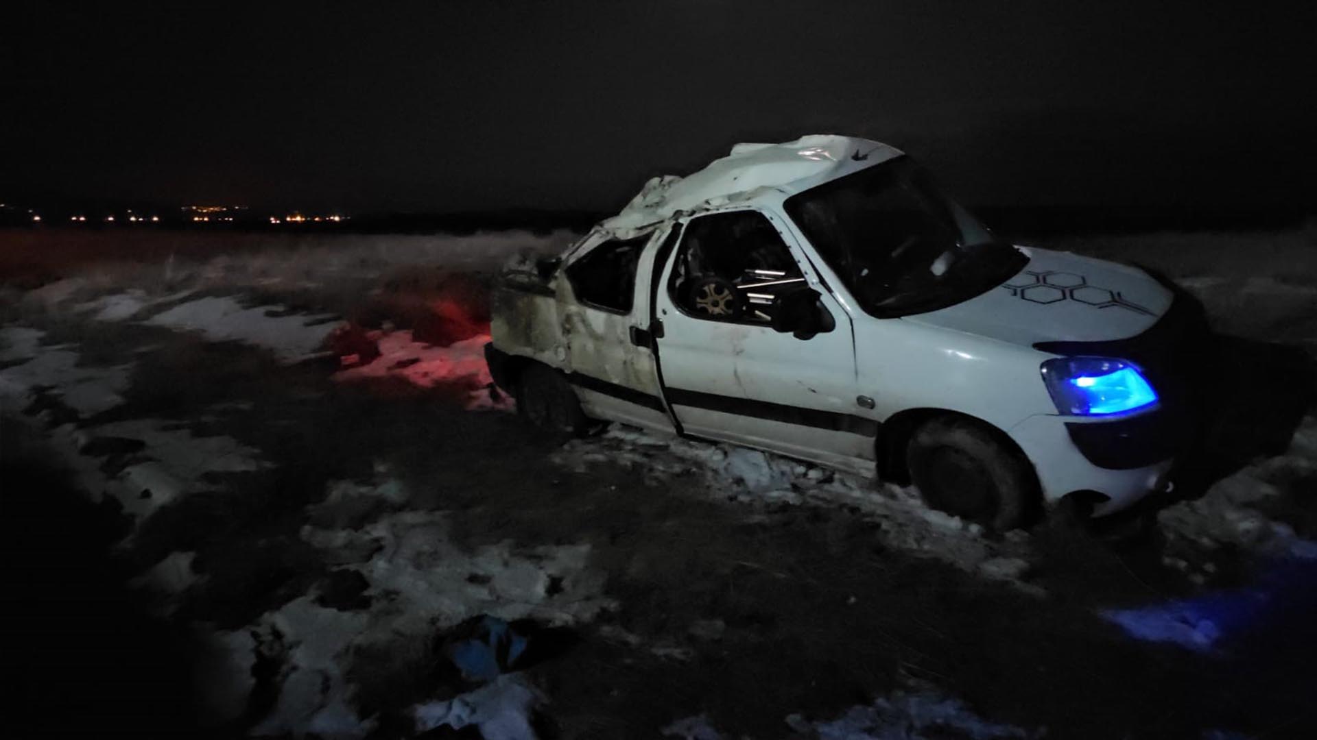 Bitlis'te Domuz Sürüsüne Çarpmamak İçin Manevra Yapan Kamyonet Devrildi 1