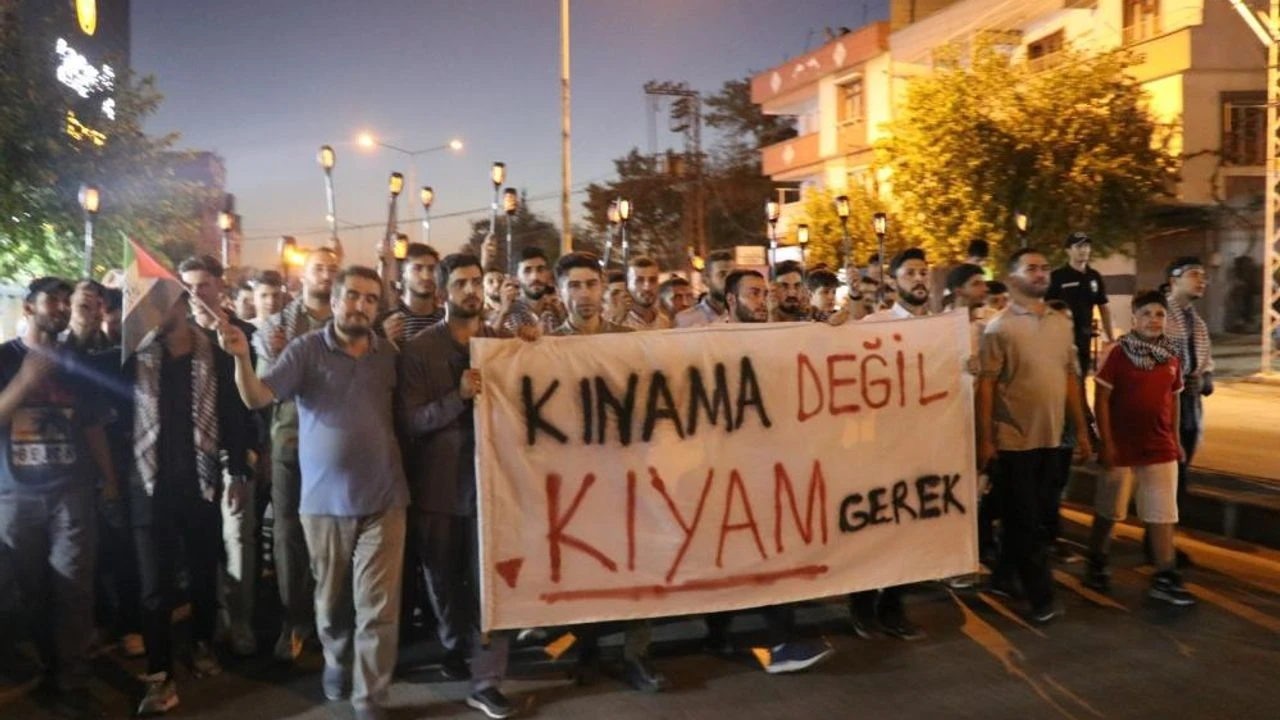 Gaziantepte Binler Gazze Icin Sokaklara Cikti 2