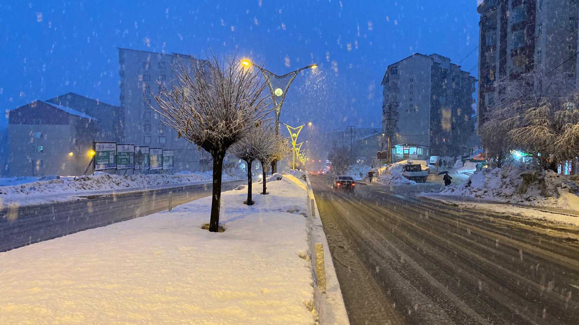 Bitlis’te Kar Yağışı Etkili Olmaya Başladı