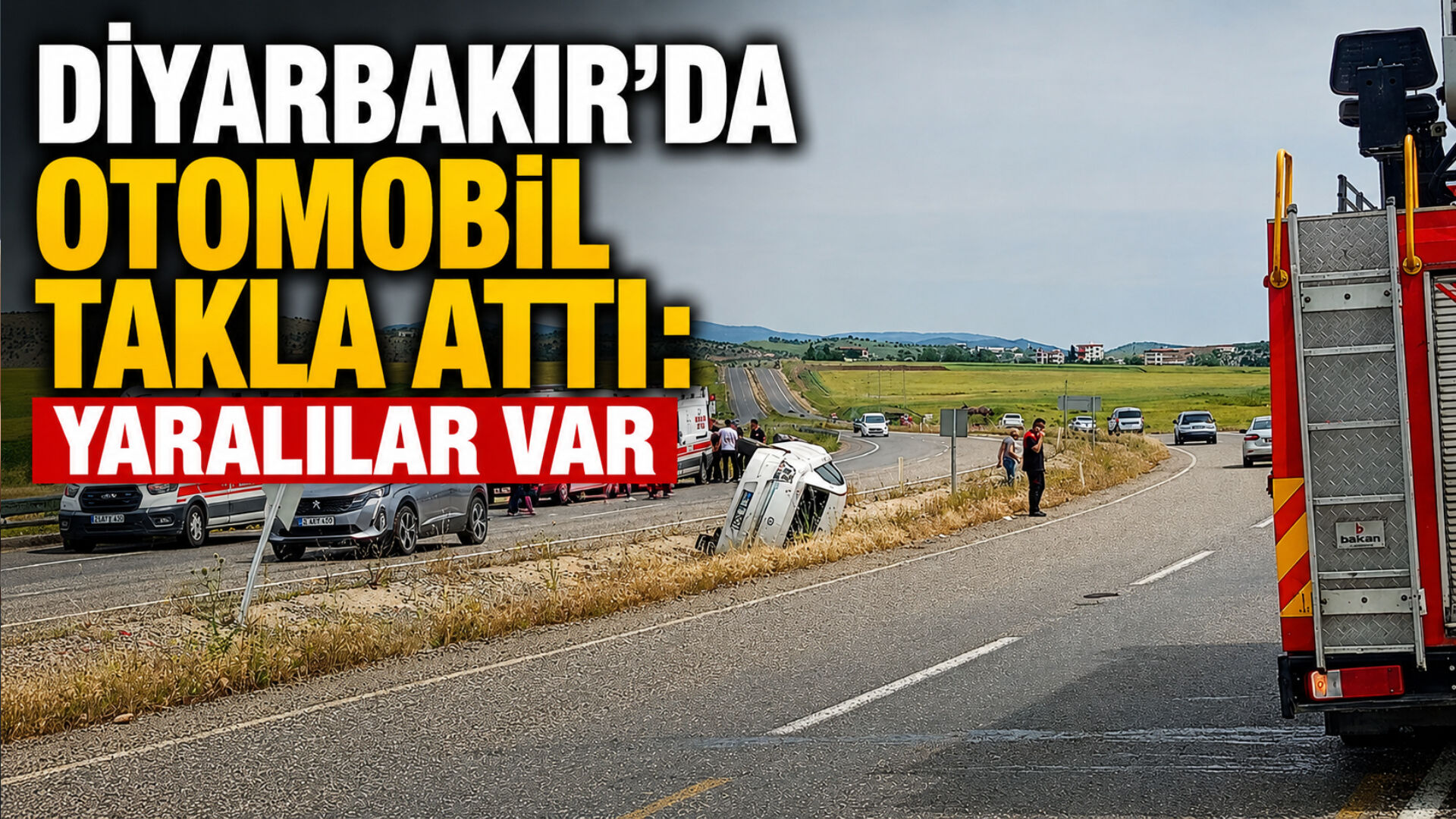Diyarbakır’da otomobil takla attı: Yaralılar var