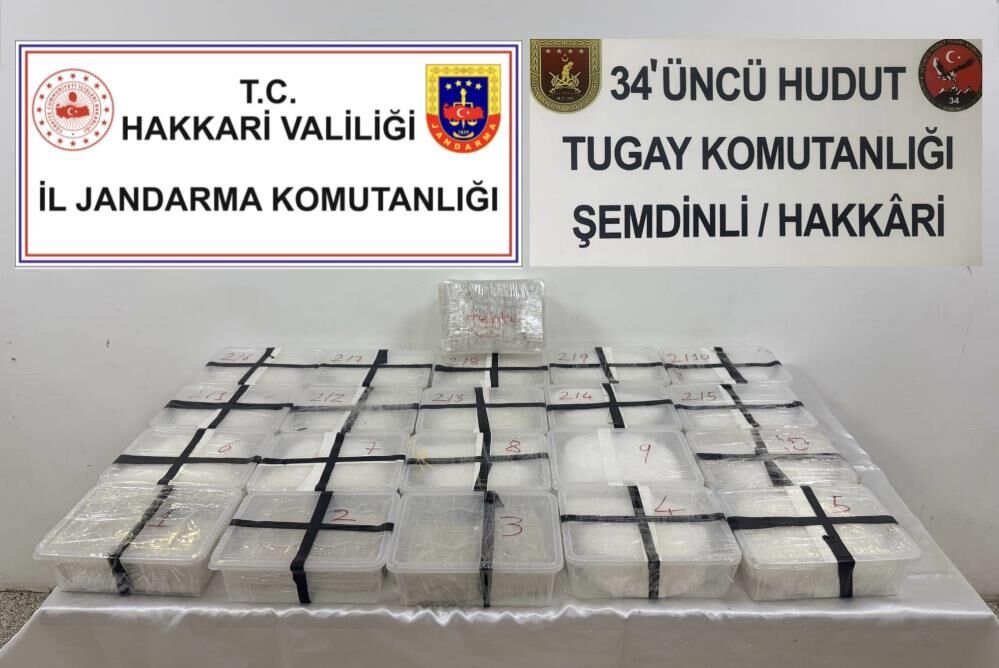Hakkari'de operasyon: Metamfetamin, eroin ve sentetik hap ele geçirildi