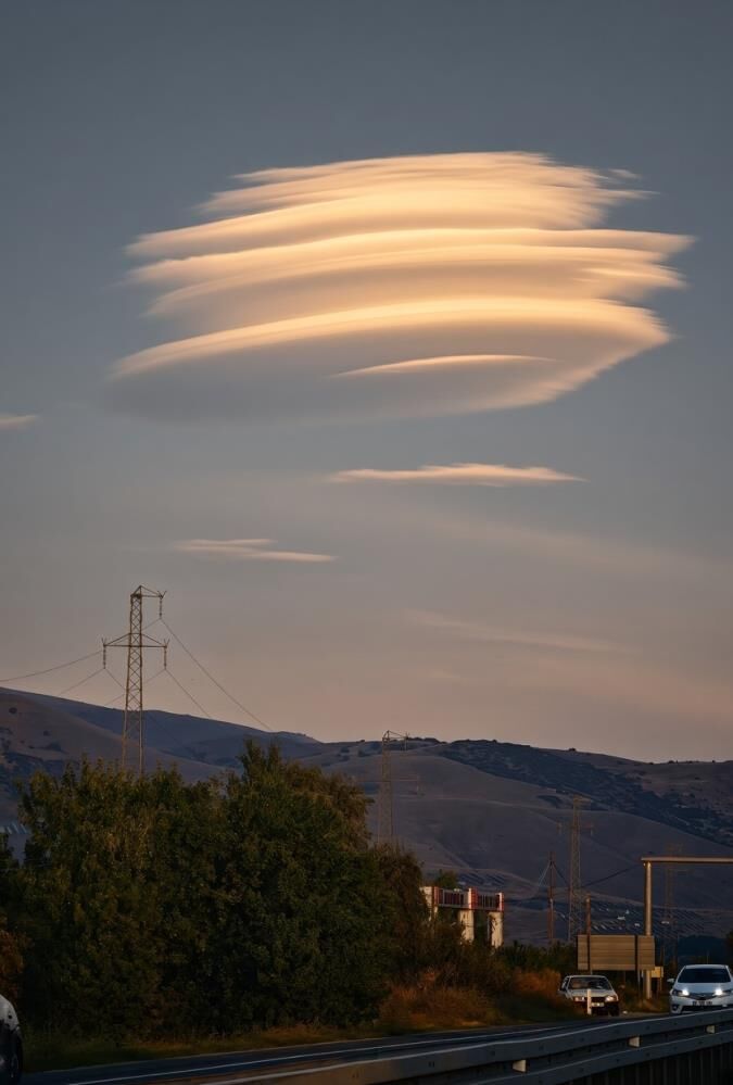 Erzincan Semalarında Ufo'yu Andıran Görüntü Mercek Bulutu