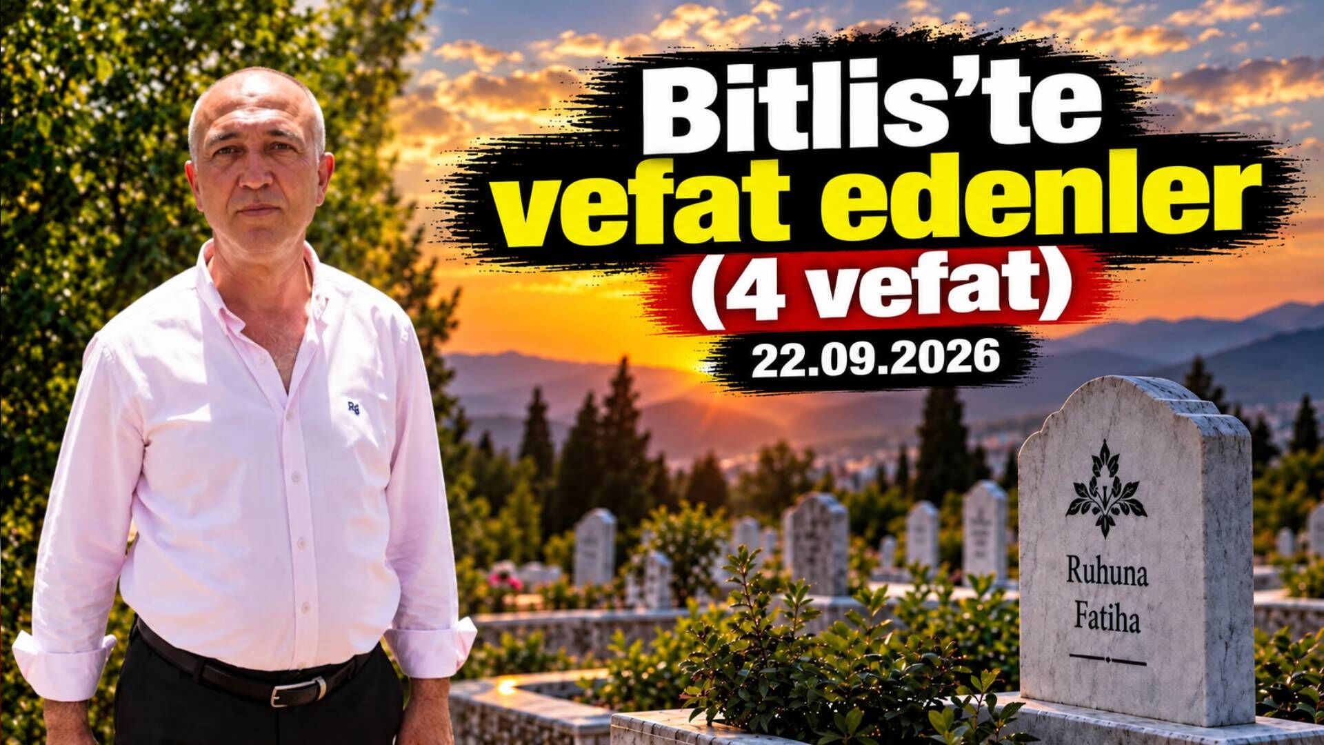 Bitlis’te vefat edenler (4 vefat) 22.09.2026