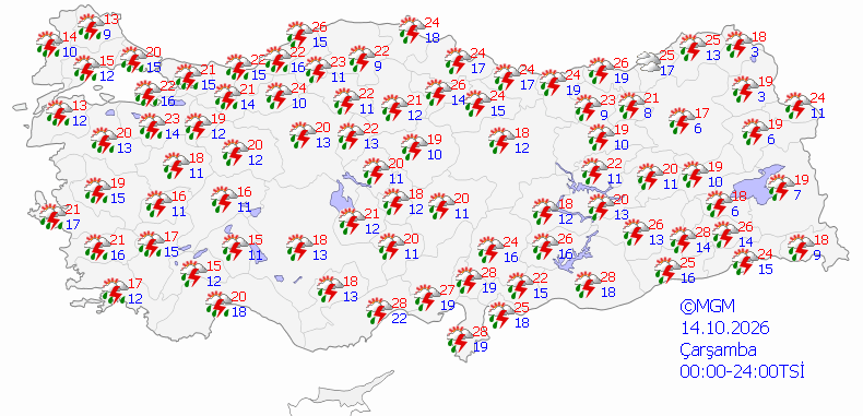 Bingöl, Tunceli ve Elazığ için yağış uyarısı