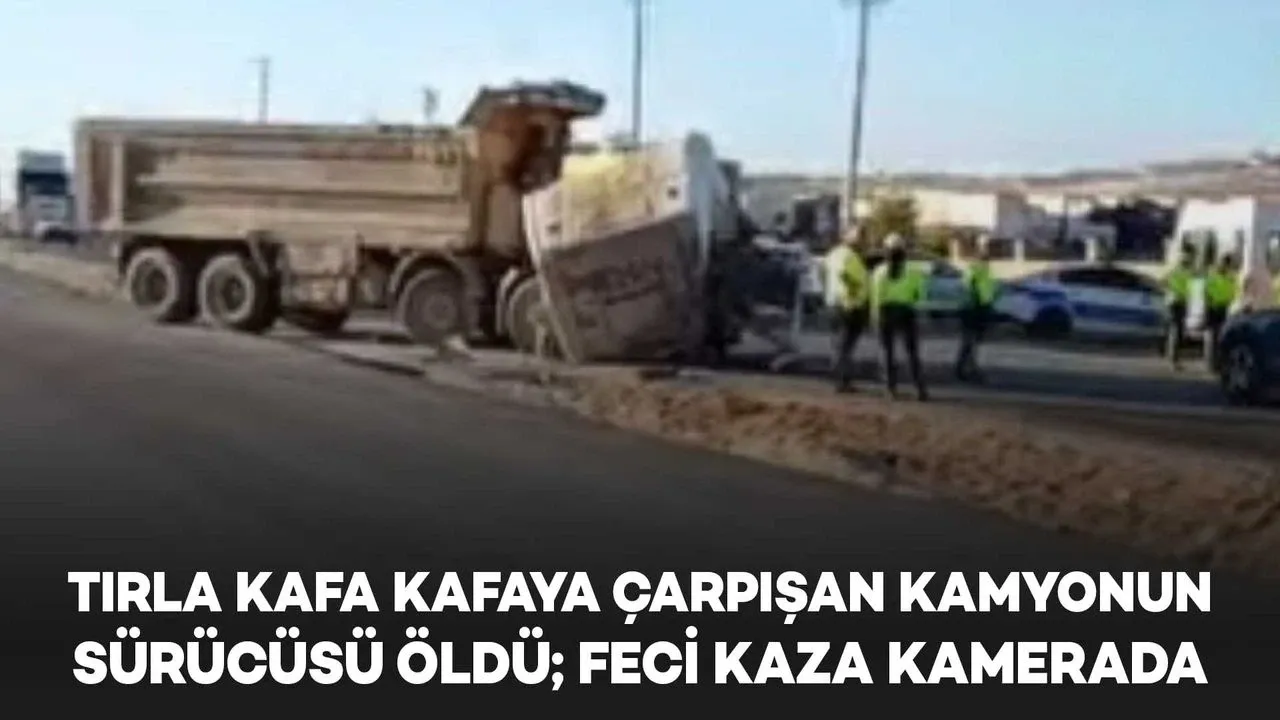 Tır ile kaza anı görüntüsü