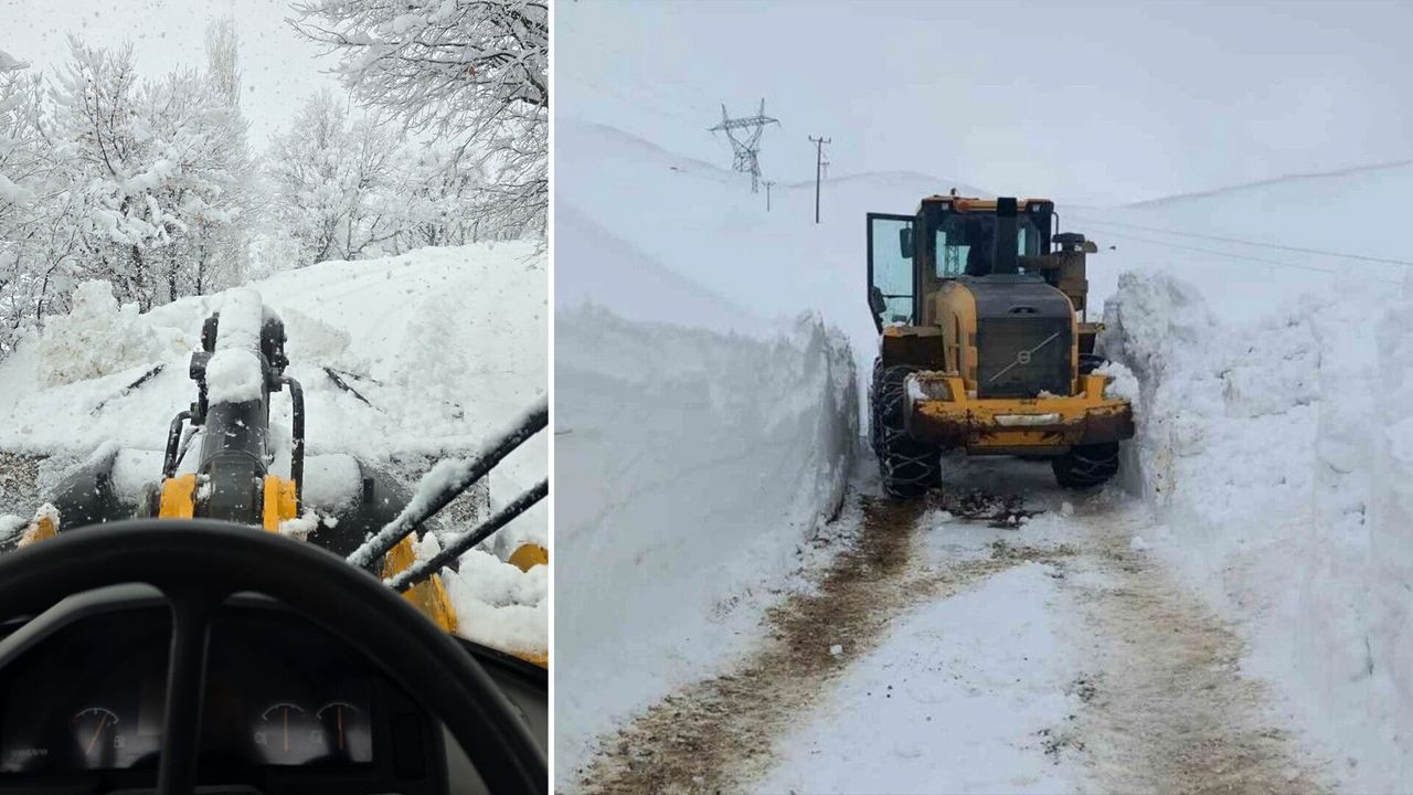 Bitlis’te Kar Yağışı Sonrası Ekipler Kapanan Köy Yollarını Açıyor