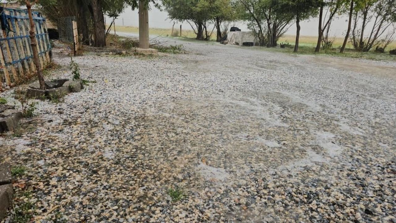 Bitlis'te aniden bastırdı! Dolu yağışı ortalığı beyaza bürüdü