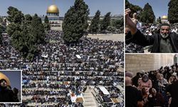 120 Bin Müslüman Mescid-i Aksa'da Saf Tutarak Dualarını Etti