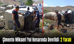 Kontrolden Çıkan Çimento Mikseri Devrildi: 2 Yaralı