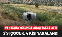 Van Kara Yolunda Ticari Araç Takla Attı: 2'si Çocuk, 4 Kişi Yaralandı