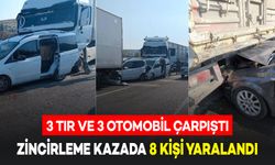 3 TIR ve 3 Otomobilin Karıştığı Zincirleme Kazada 8 Kişi Yaralandı