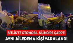 Bitlis'te Bir Araç Silindire Çarptı: Aynı Aileden 4 Kişi Yaralandı