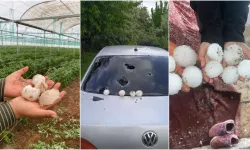 Elma Büyüklüğünde Dolu: Ekili Araziler ve Araçlar Zarar Gördü