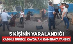 5 Kişinin Yaralandığı Kadınlı Erkekli Kavga Kameraya Yansıdı