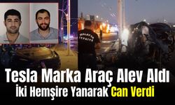 Direğe Çapan Tesla Otomobil Alev Aldı: 2 Hemşire Yanarak Can Verdi