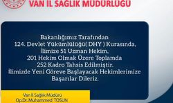 Van’a 252 yeni hekim atandı