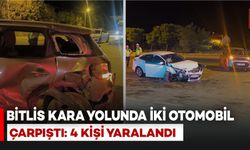 Bitlis Kara Yolunda İki Otomobil Çarpıştı: 4 Yaralı