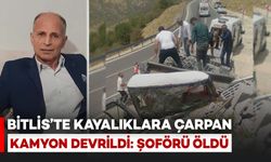 Bitlis'te Kayalıklara Çarpan Kamyon Devrildi: Sürücüsü Öldü