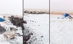 Eylül ayında kar sürprizi: Köy beyaza bürüdü