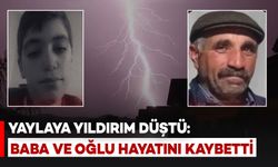 Yıldırım Yaylaya Düştü, Baba ve Oğlu Hayatını Kaybetti
