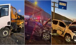Kontrolden çıkan vinç dehşet saçtı: 6 araca çarptı, 7 yaralı