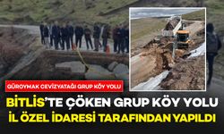 Bitlis'te Çöken Grup Köy yolu İl Özel İdaresi Tarafından Yapıldı