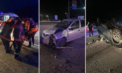 Feci kazada otomobil ters döndü: 7 kişi yaralandı