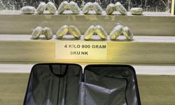 Bitlis'te valiz içine zulalanmış 4 kilo 800 gram skunk ele geçirildi