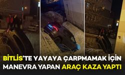 Bitlis’te Yayaya Çarpmamak İçin Manevra Yapan Araç Okul Bahçesine Düştü