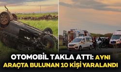 Kontrolden Çıkan Otomobil Takla Attı: Araçta Bulunan 10 Kişi Yaralandı