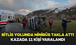 Bitlis-Van Yolunda Kontrolden Çıkan Minibüs Takla Attı: 11 Yaralı