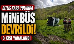 Bitlis Kara Yolunda Minibüs Devrildi: 3 Kişi Yaralandı