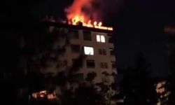 8 katlı binadaki yangına itfaiye müdahale etti