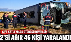 Çift Katlı Yolcu Otobüsü Devrildi: 2'si Ağır 46 Kişi Yaralandı
