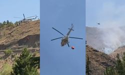 Dağ Yangınına Helikopter Destekli Müdahale