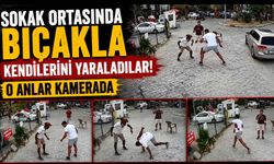 Sokak Ortasında Bıçakla Kendilerini Yaraladılar: O Anlar Kamerada