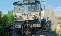 Hemzemin geçitte yük treni kamyona çarptı: 1 yaralı
