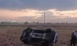 Diyarbakır’da kontrolden çıkan otomobil tarlaya düştü
