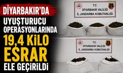 Diyarbakır’da uyuşturucu operasyonlarında 19,4 kilo esrar ele geçirildi
