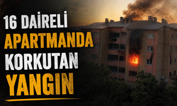 16 Daireli Apartmanda Korkutan Yangın