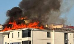 Elazığ'da 7 katlı apartmanın çatı katında yangın