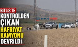 Bitlis'te Kontrolden Çıkan Hafriyat Kamyonu Devrildi
