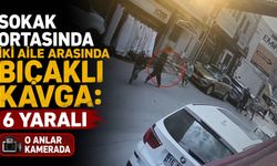 Sokak ortasında iki aile arasında bıçaklı kavga: 6 yaralı, o anlar kamerada