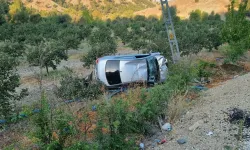 Kontrolden çıkan otomobil meyve bahçesine devrildi: 4 yaralı