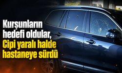 Kurşunların hedefi oldular Cipi yaralı halde hastaneye sürdü