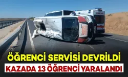 Öğrenci servisi devrildi: 13 öğrenci yaralandı