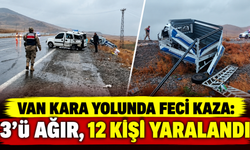 Van Kara Yolunda Feci Kaza: 3’ü Ağır, 12 Kişi Yaralandı