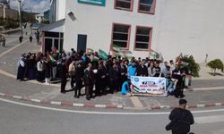 Bitlis Eren Üniversitesi öğrencilerinden Gazze yürüyüş ve basın açıklaması