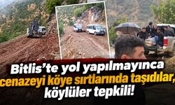 Bitlis'te yol yapılmayınca cenazeyi köye sırtlarında taşıdılar, köylüler tepkili!