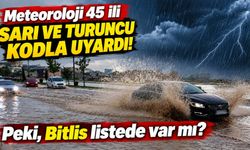 Meteoroloji 45 ili sarı ve turuncu kodla uyardı! Peki, Bitlis listede var mı?
